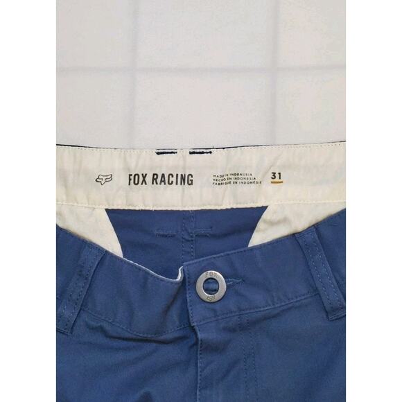 Vintage Fox Racing Mens Size 31 Distressed Spell Out Moto Racing Shorts Blue C13 - Picture 4 of 6
